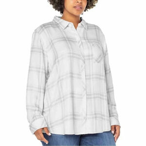 Well worn ladies button up shirt Large